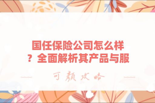 国任保险公司怎么样？全面解析其产品与服务