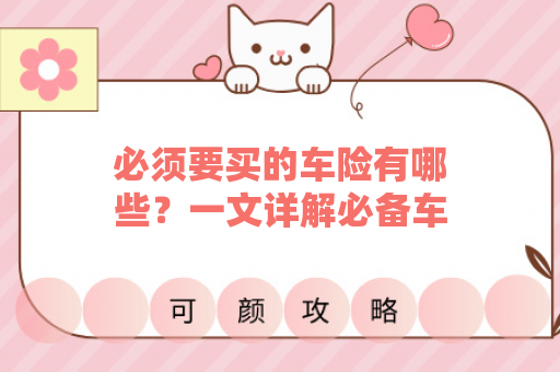 必须要买的车险有哪些？一文详解必备车险种类