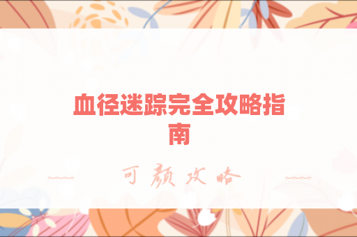 血径迷踪完全攻略指南