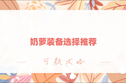奶萝装备选择推荐